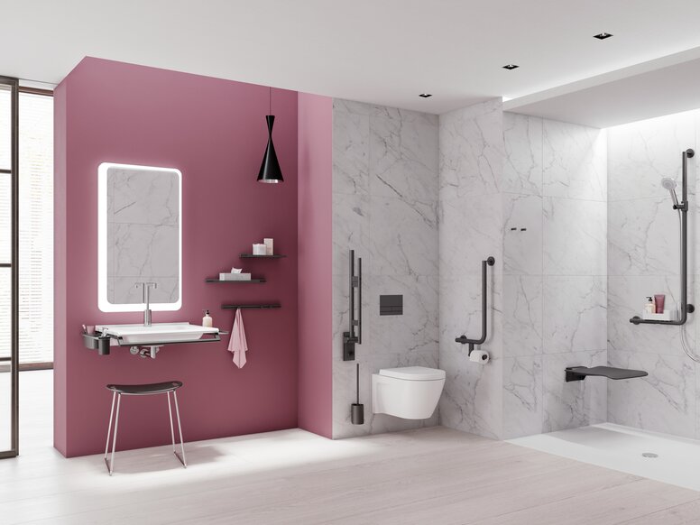 HEWI badkamersysteem 900 Barrièrevrije hotelkamer