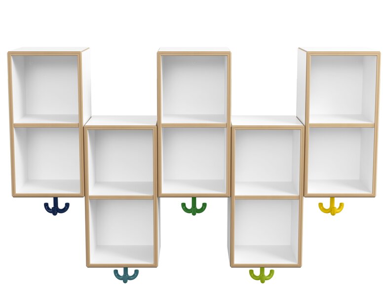 HEWI dubbele module voor kinderen Dubbele module met jashaken