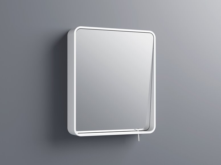 HEWI tilting mirror white Tilting mirror in the color white